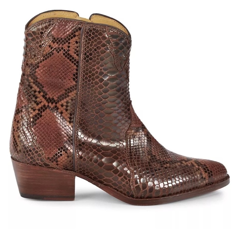 Free People Snakeskin Ankle Boots